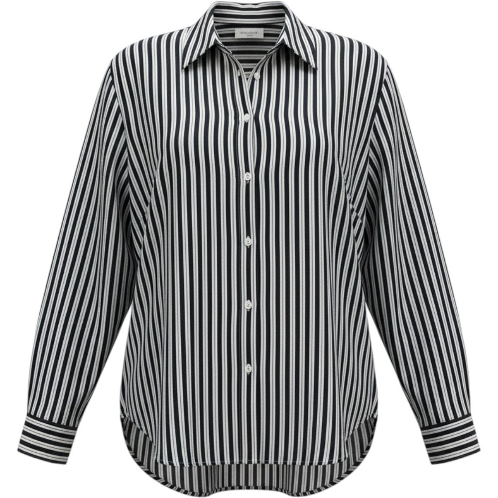 Quince Organic Cotton Striped Button Down Shirt Navy White XL RK001